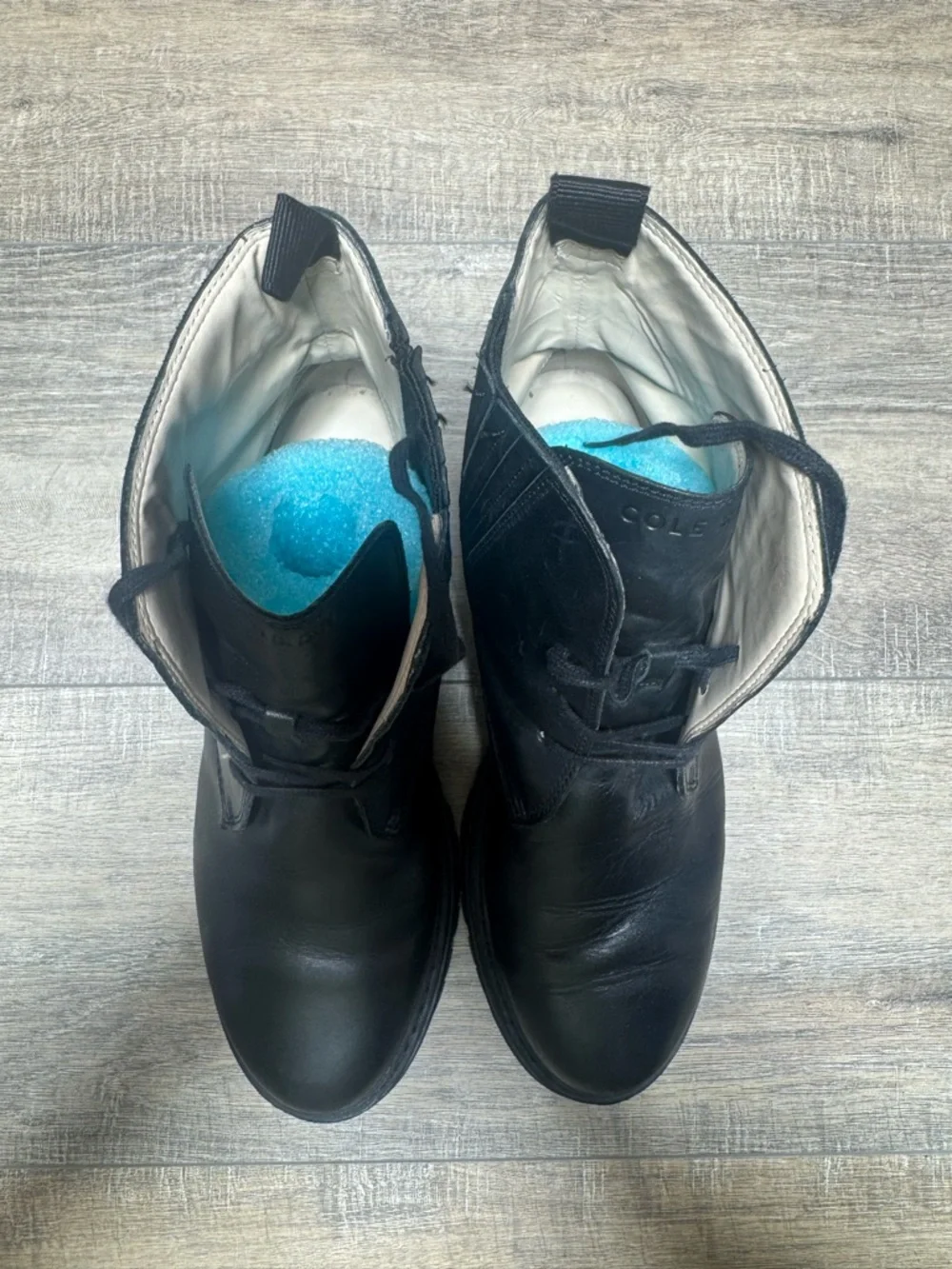Cole Haan Women's Black Leather Lug Sole Ankle Boots -Size 9
